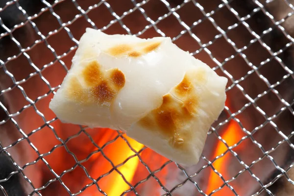 Close Uitzicht Heerlijke Rice Cake Grill — Stockfoto