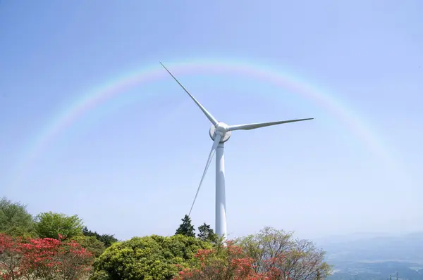 Windmill Power Turbine Blue Sky Background — Stock Photo, Image