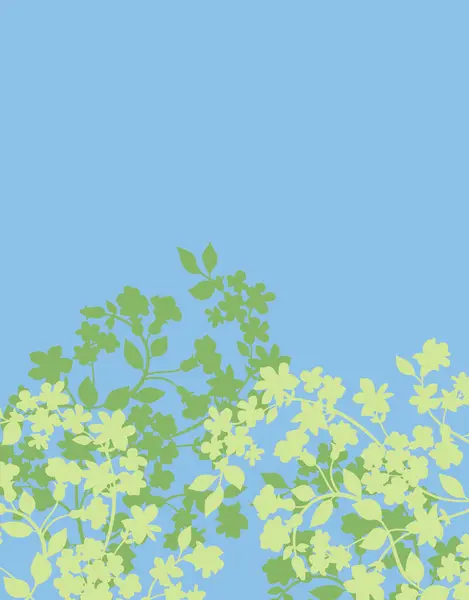 Abstrato Fundo Azul Com Folhas Verdes — Fotografia de Stock