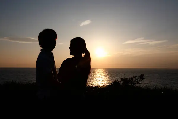 Couple Young Man Woman Love Kissing Sunset Royalty Free Stock Photos