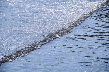 Dalgalanmalı su yüzeyinin görüntüsünü kapat