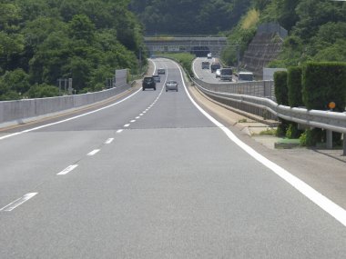 car perspective view of the road in Japan
