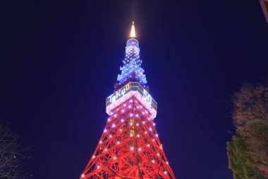 Japonya 'daki Tokyo Kulesi akşam arkaplanı