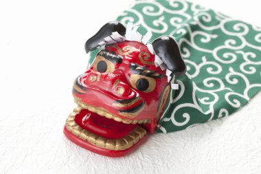 Japon Okinawalı Shisa Aslan Dans Muhafızı, Foo Dog Folkcraft Lukcy Shishimai Oyuncak