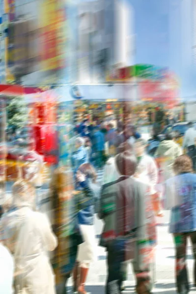 Crowd People Walking Motion Blur — Stock Photo, Image