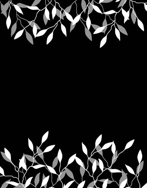 Mooie Zwart Wit Abstracte Achtergrond Met Bloemige Elementen — Stockfoto