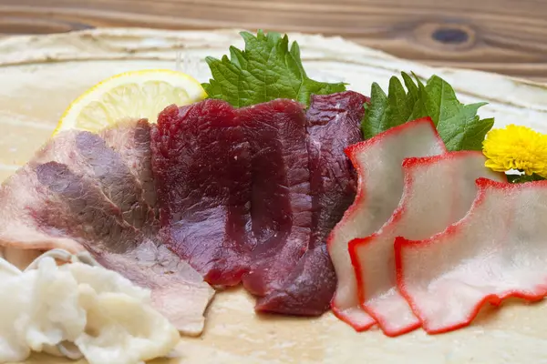 Sliced Fresh Fish Fillet Sashimi Asian Cuisine — Stock Photo, Image