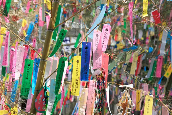 Decorations Wishes Strips Paper Hanging Tanabata Star Festival — Stock Photo, Image
