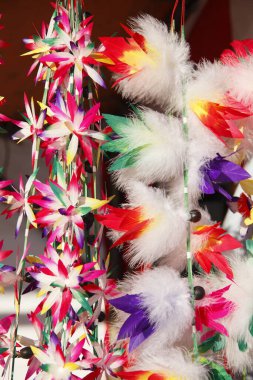 Renkli Kumaş Geleneksel Japon Dekorasyonlarının Yakın Çekimi