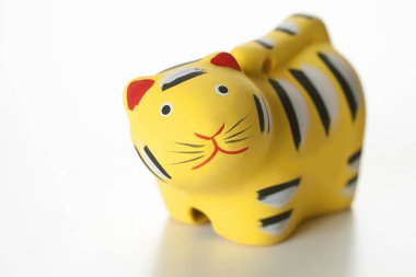 Tiger Bell, Tora Dorei, Japon Seramik Vintage Bell, Sarı Kaplan Bebek Kararlılığın ve İnce Zekanın sembolü