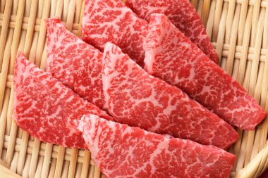  Raw  Kobe  Steaks as close-up clipart