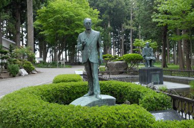 Japon eğitimci, diplomat ve yazar Inazo Nitobe 'nin heykeli, Japonya