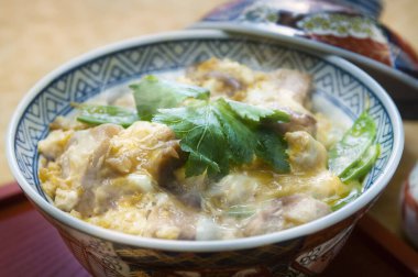 Lezzetli Asya yemeklerinin yakın görüntüsü 