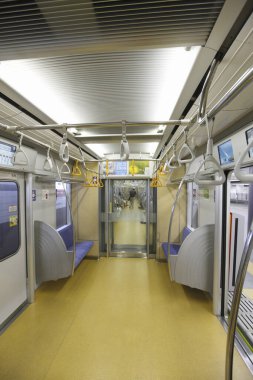 Çin 'de modern metro iç görünümü 