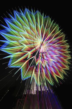 Renkli neon çizgileri olan soyut arkaplan  