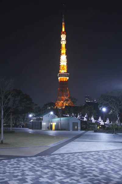 Japonya Daki Tokyo Kulesi Akşam Arkaplanı — Stok fotoğraf