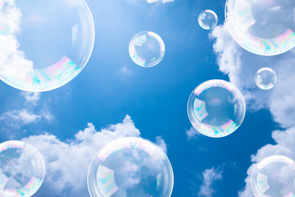 close up soap bubbles