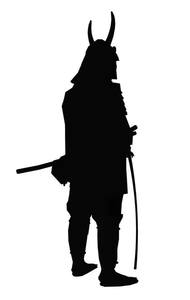 Darstellung Der Samurai Figur Auf Weißem Hintergrund — Stockfoto