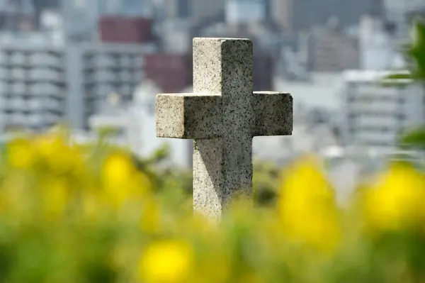 Stone Cross Grave Cemetery — Stock Photo, Image