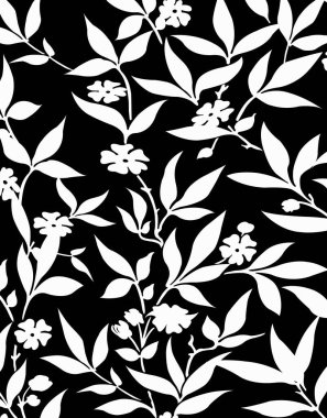 naadloze floral patroon met zwarte bloemen