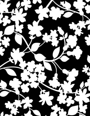 Dekoratif çiçek unsurları ile soyut ve pürüzsüz desen                              