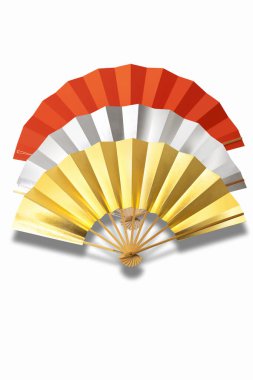 Renkli Japon katlama hayranları illüstrasyonu