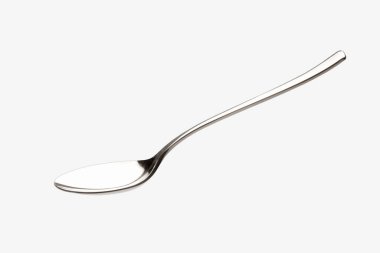 Beyaz arkaplanda metal kaşık