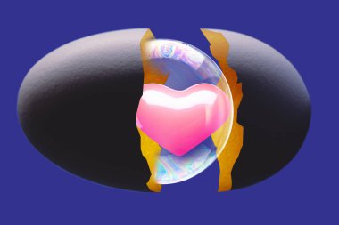  Yumurtanın içindeki pembe kalp. 