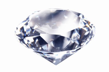 Beyaz arkaplanda kristal elmas.