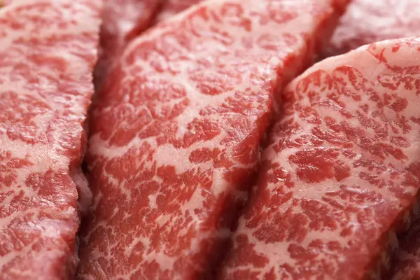 Steaks Crus Kobe Gros Plan — Photo