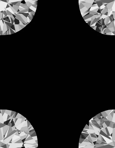 Frame Diamonds Black Background Illustration — Stock Photo, Image