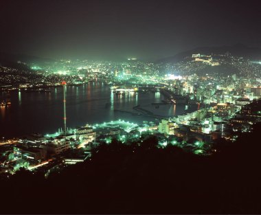 beautiful aerial view of illuminated city at night