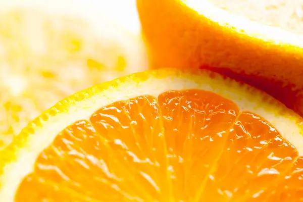 Sliced Orange Close Isolated White — Stock Photo, Image