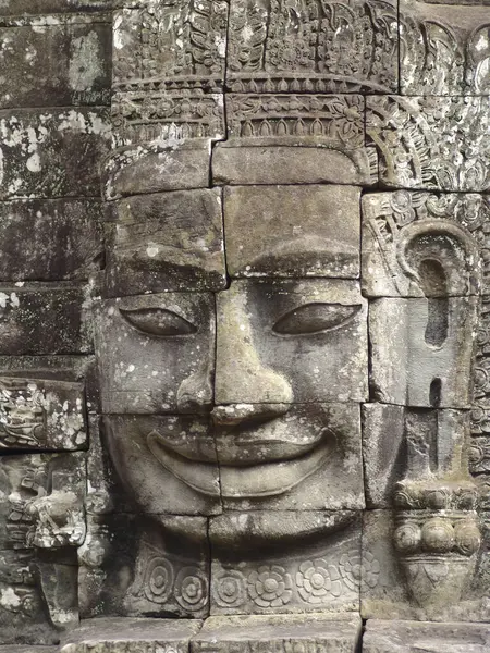 Enorme Stenen Gezicht Angkor Wat Cambodja — Stockfoto