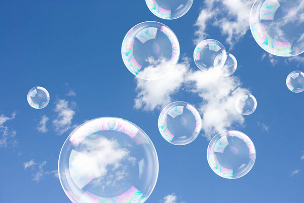 close up soap bubbles
