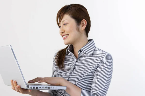 Asian Business Woman Laptop Stock Image