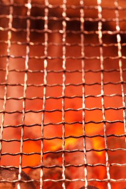 Barbekü, ızgara biftek ve et.