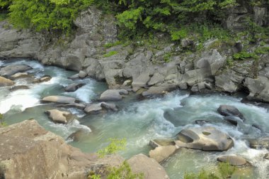 Dağlardaki güzel nehir manzarası