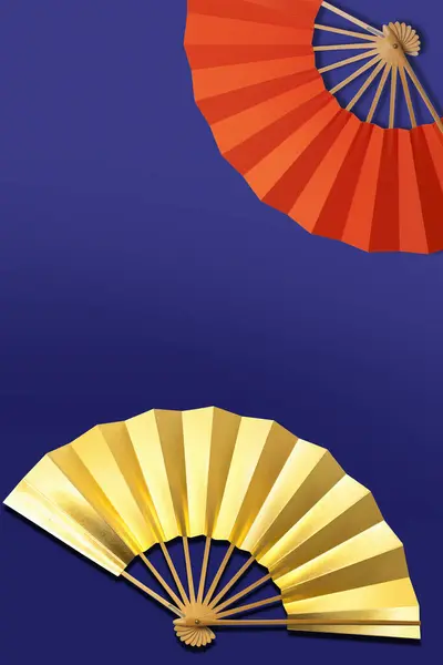 Colorful Japanese Folding Fans Illustration — Stock Photo, Image