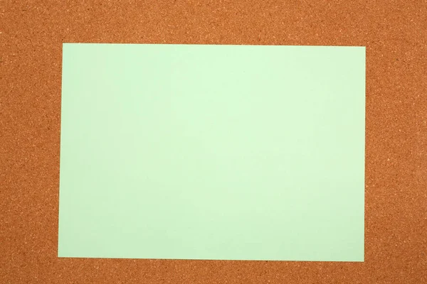 Green Paper Note Cork Board — Stock Photo, Image