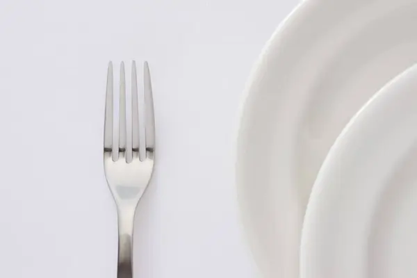 Empty Plates Fork — Stock Photo, Image