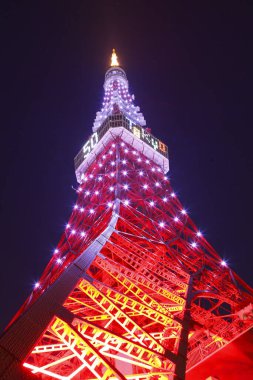 Japonya 'daki Tokyo Kulesi akşam arkaplanı