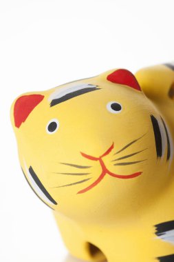 Tiger Bell, Tora Dorei, Japon Seramik Vintage Bell, Sarı Kaplan Bebek Kararlılığın ve İnce Zekanın sembolü