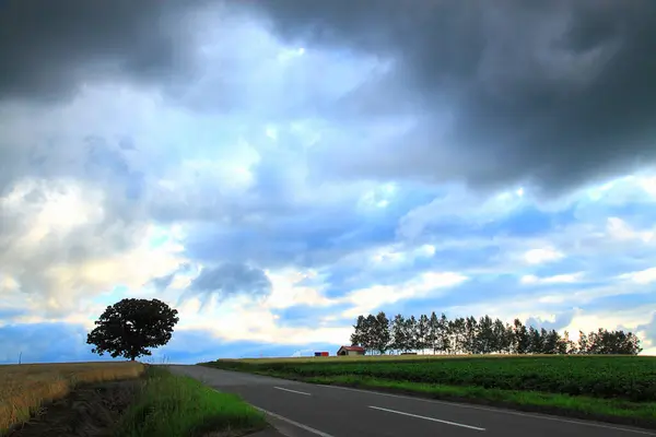 road and cloud with storm clouds