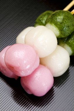 Lezzetli Japon Dango 'su, Japonya' da tatlı yemekler