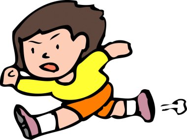 Kaçan bir kız çizgi film gösterimi.