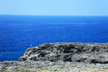 Güzel kayalık deniz manzarası. seyahat, tatil kavramı