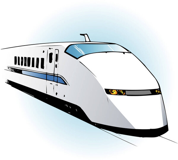 sketch illustration of cartoon train