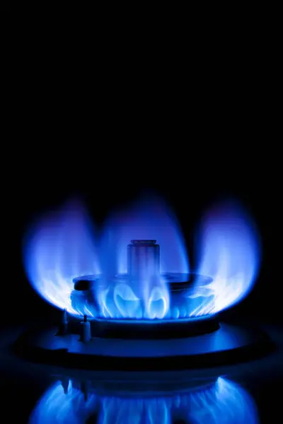 Gas Stove Flames Close View — Stock Photo, Image