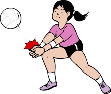 voleybolcu kızın karikatür çizimi 